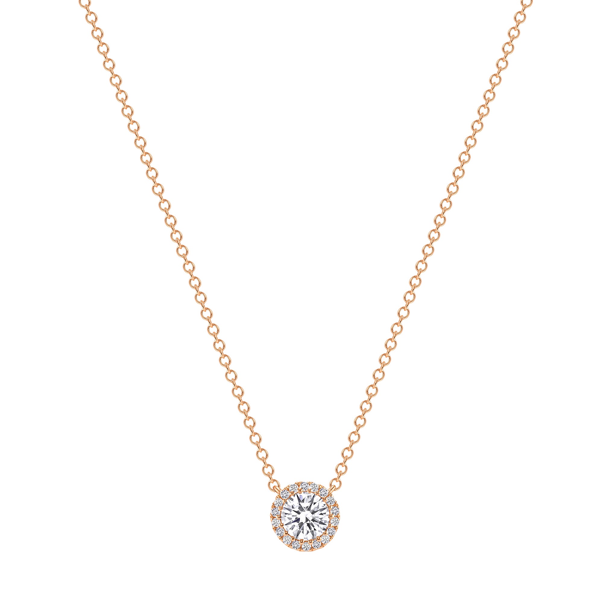Kira Diamond Pave Necklace - Rose Gold