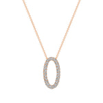 Noemi Diamond Oval Necklace - Rose Gold