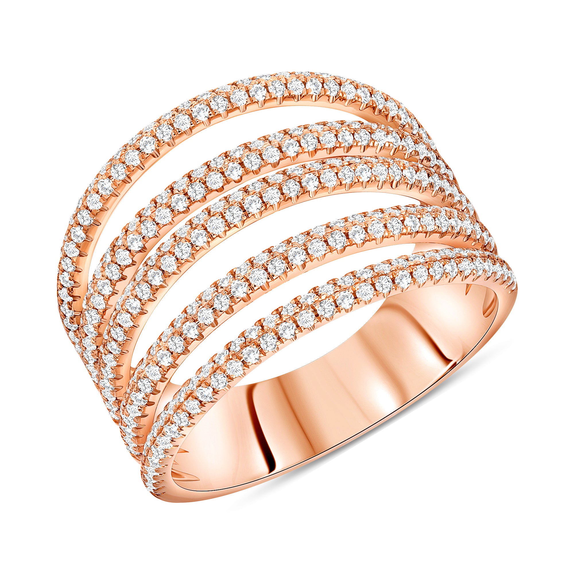 Bella Five Tier Diamond Ring - Rose Gold