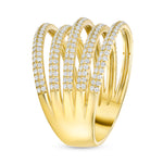 Bella Five Tier Diamond Ring - Yellow Gold