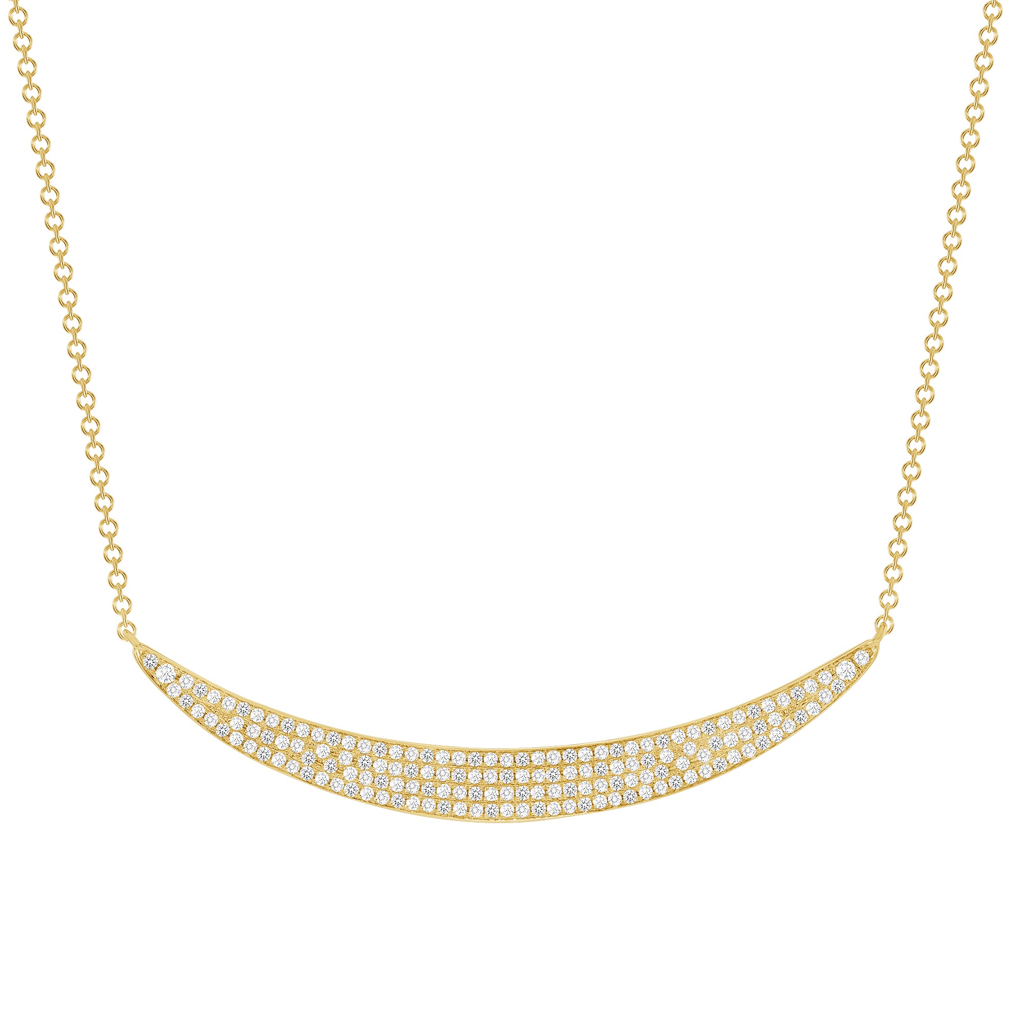 Brooke Pave Diamond Necklace - Yellow Gold