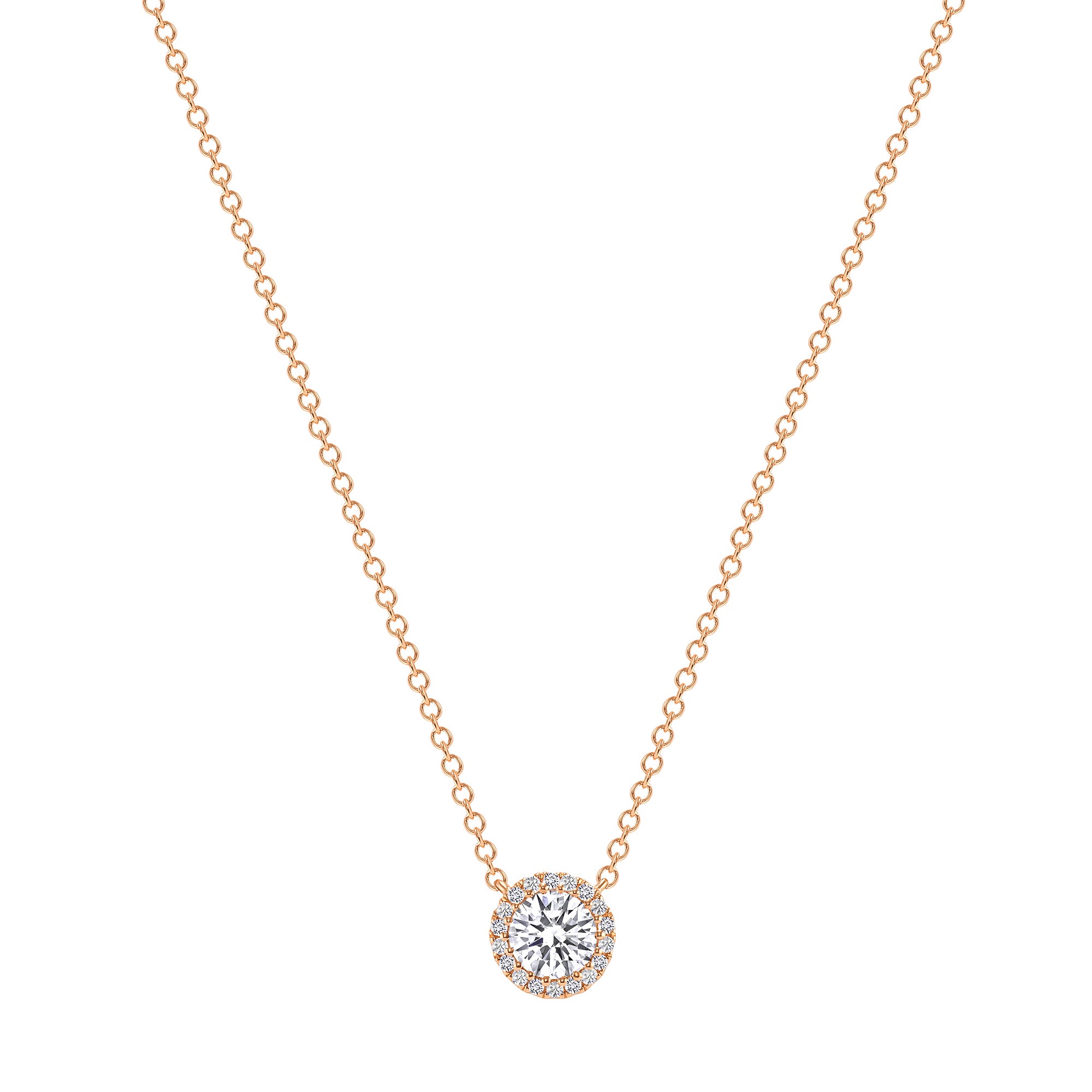 Kira Diamond Pave Necklace - Rose Gold