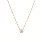 Leila Pave Round Necklace - Rose Gold