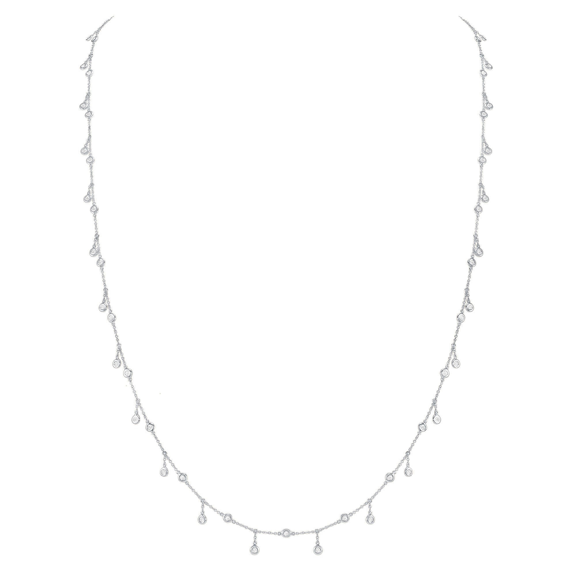 Lily Diamond Drop Necklace - White Gold