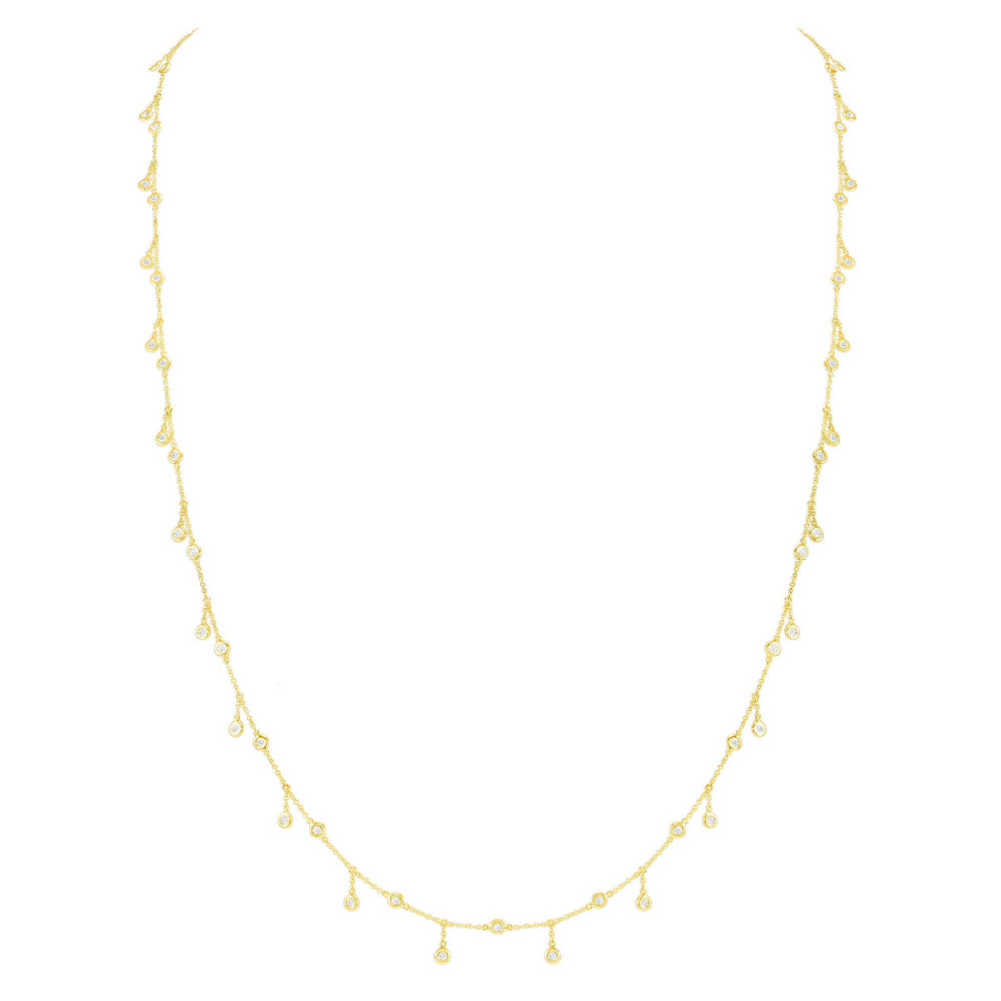 Lily Diamond Drop Necklace - Yellow Gold